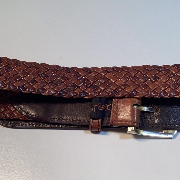 Yves Saint Laurent Leather Woven Belt Brass Buckle Some White Marks See Photo - Picture 16 of 16